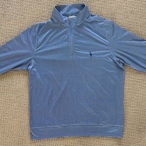 Tailor Byrd Men's Blue Quarter-Zip Long Sleeve Golf Polo